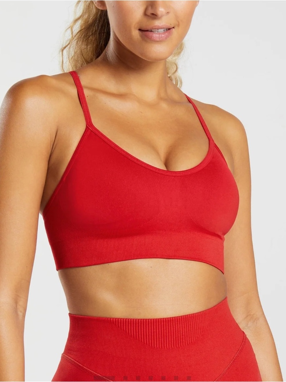 GYMSHARK Red sweat seamless sports bra